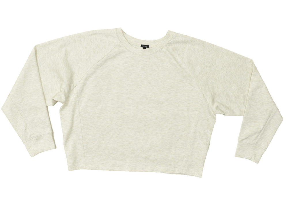 Express Women's Size L Crewneck Pullover Sweater Crewneck Beige Polyester